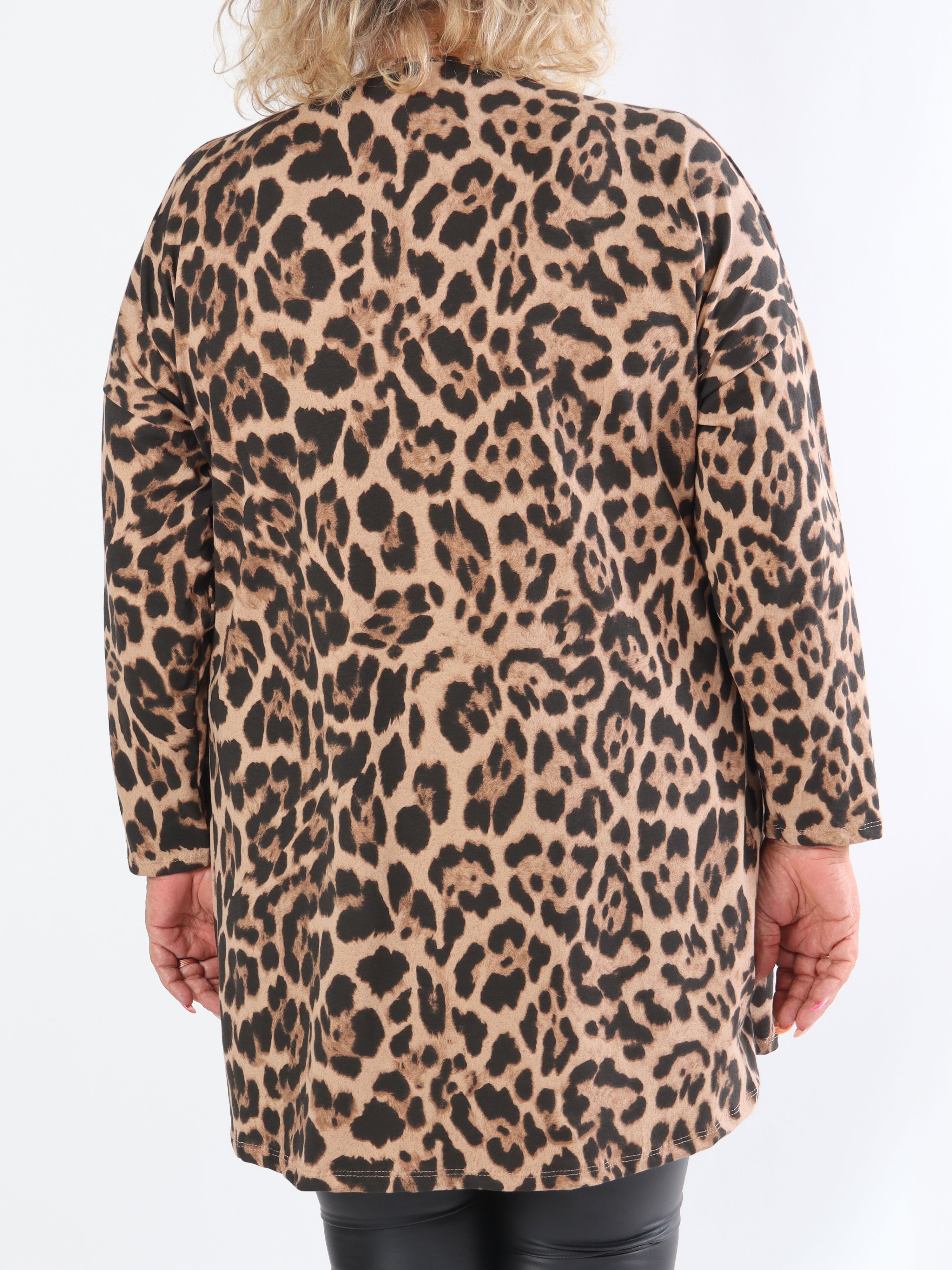 Jasmine - Blød plus size tunika i bomuld med pailletter